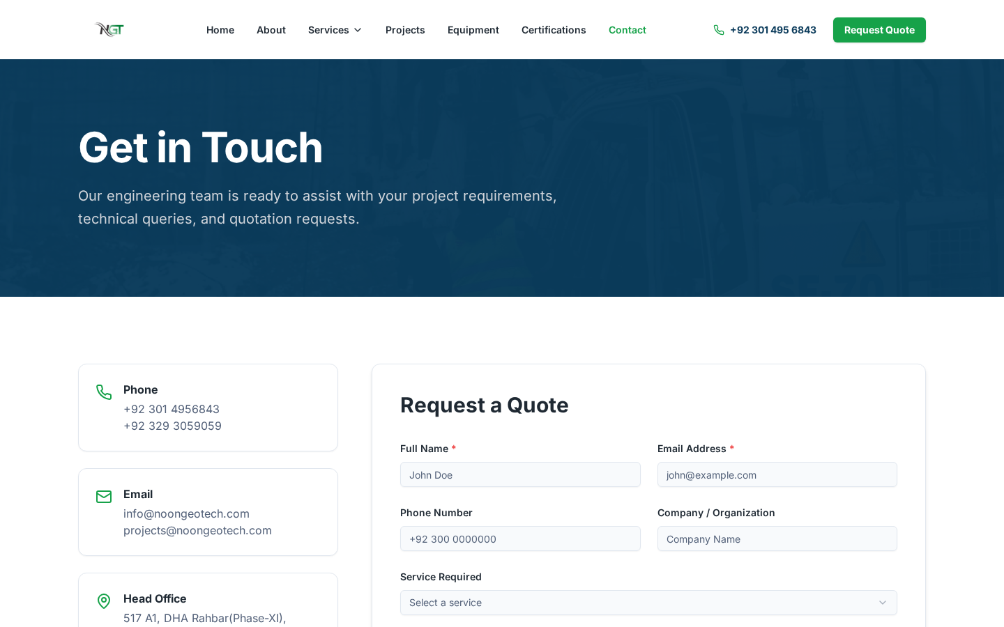 Noon Geo Tech — Enquiry & contact