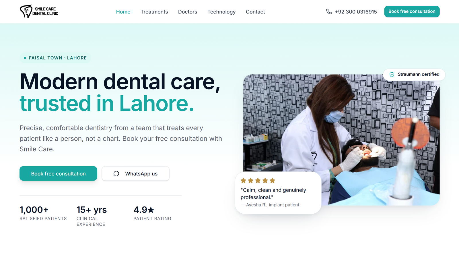 Smile Care Dental Clinic website