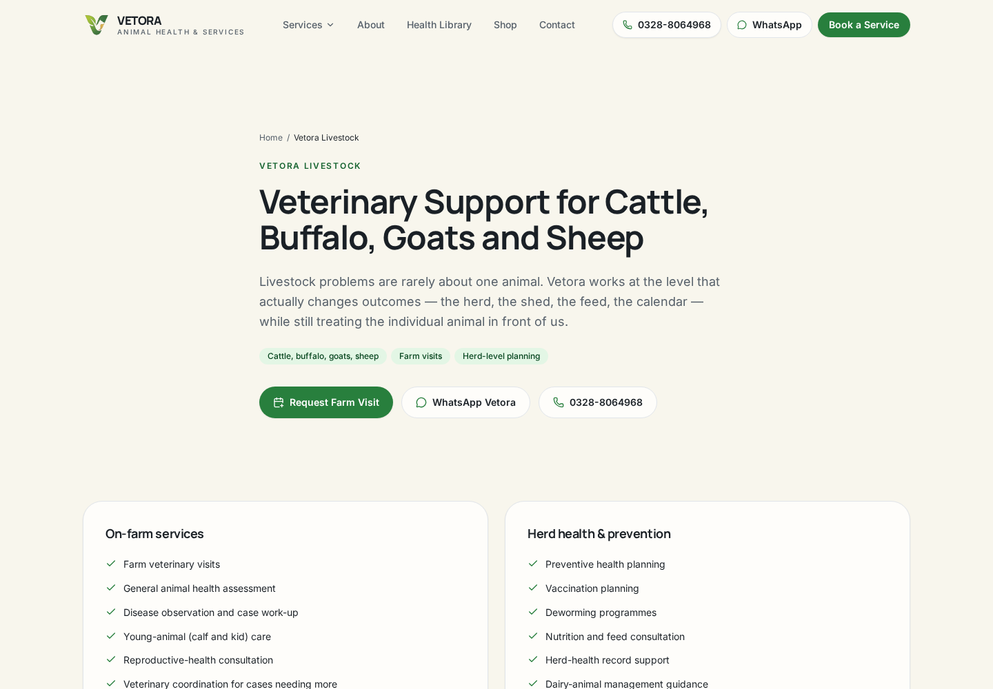 Vet'aura Animal Health & Services — Livestock & herd health