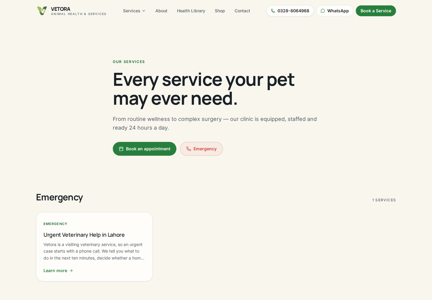 Vet'aura Animal Health & Services — All services